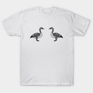 Canada Geese in Love - cute bird design - light colors T-Shirt